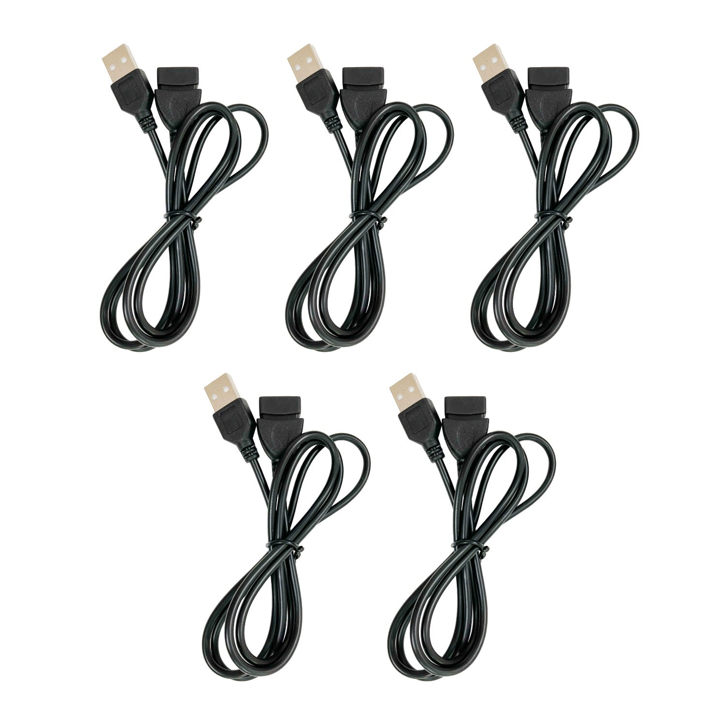 USB Type-A 延長ケーブル(1m)5本セット